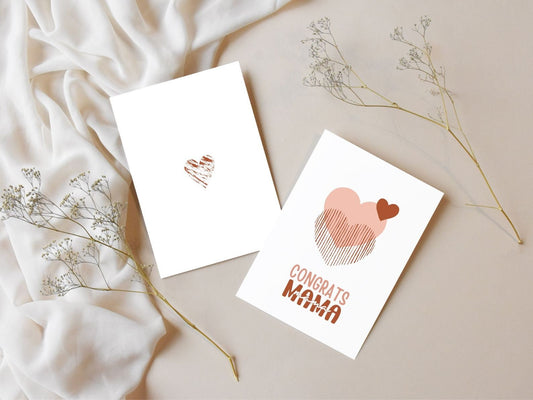 Congrats Mama Card Printable Download Gender Neutral Baby Card Baby Shower Card Baby Card Template EDITABLE CANVA TEMPLATE Printable Card