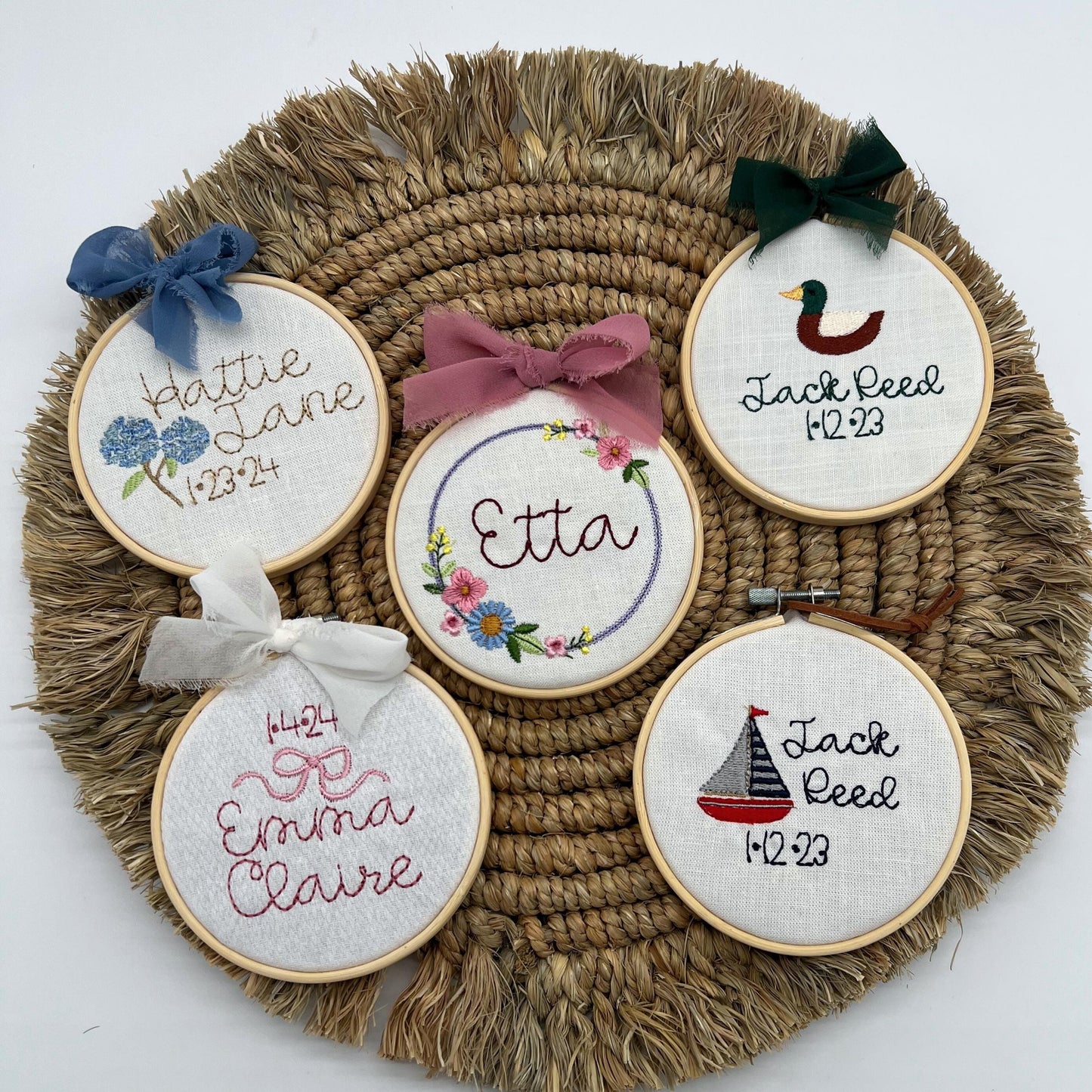 Custom Embroidered Name Hoop