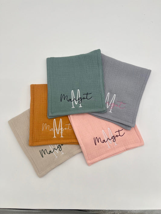 Personalized Burp Cloth for Baby - Custom Embroidered Baby Shower Gift - Monogram Baby Gift for Newborns - Cotton Burp Rag Baby Girl or Boy