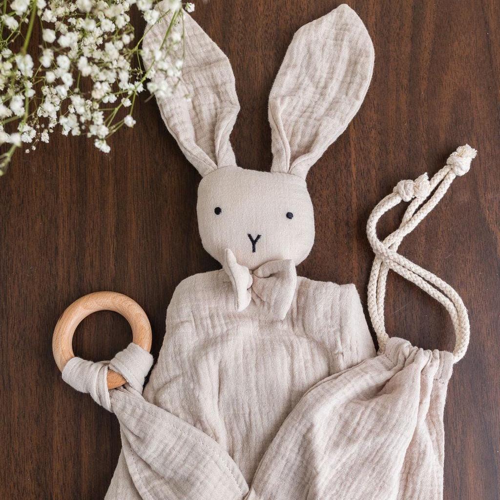 Personalized Baby Lovey: Embroidered Handwriting Keepsake, Organic Muslin Cotton