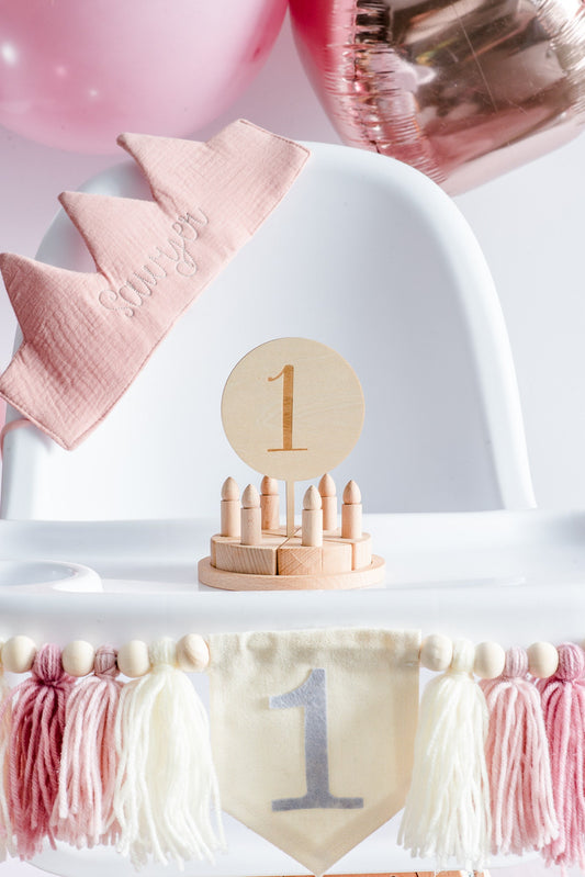 1st Birthday Decor Bundle High Chair Banner First Birthday Personalized Crown Kids Birthday Wand First Birthday Party Bundle Decorations