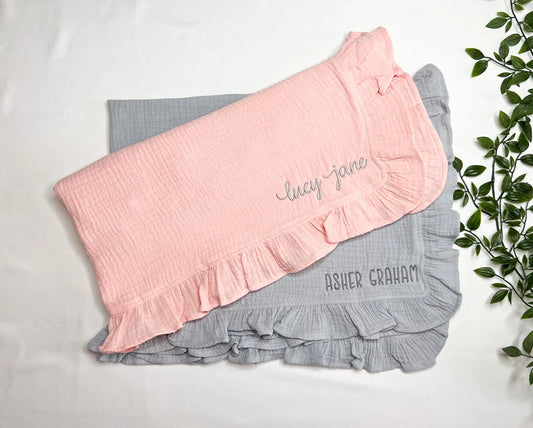 Personalized Organic Muslin Cotton Baby Blanket