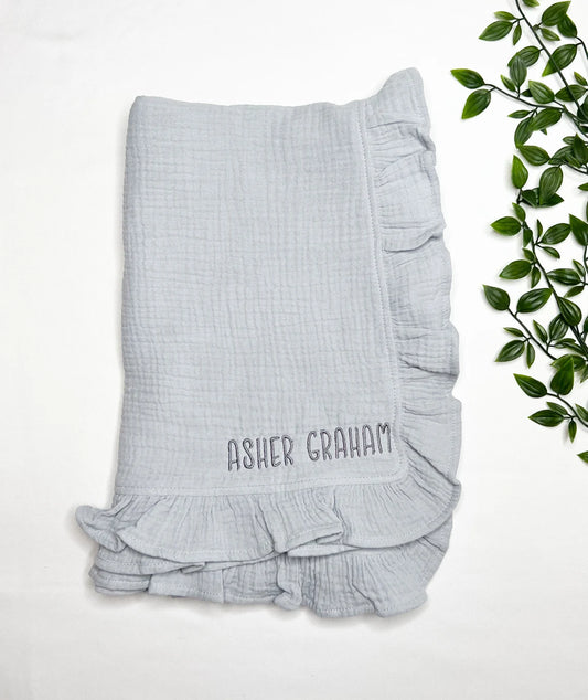 Personalized Organic Muslin Cotton Baby Blanket