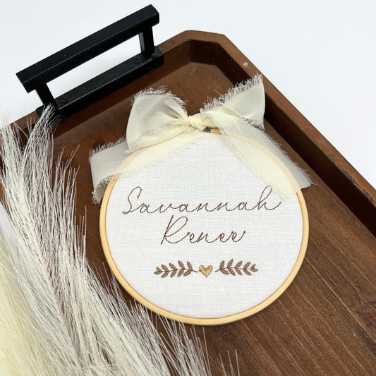 Custom Embroidered Name Hoop