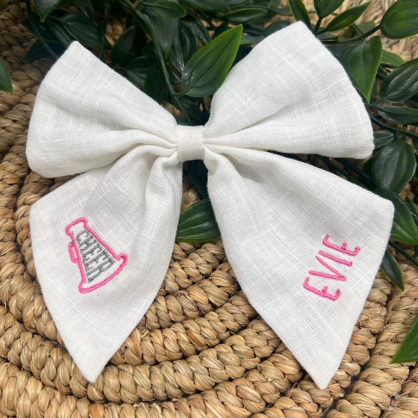 Cheer Hair Bow for Girls Personalized with Megaphone