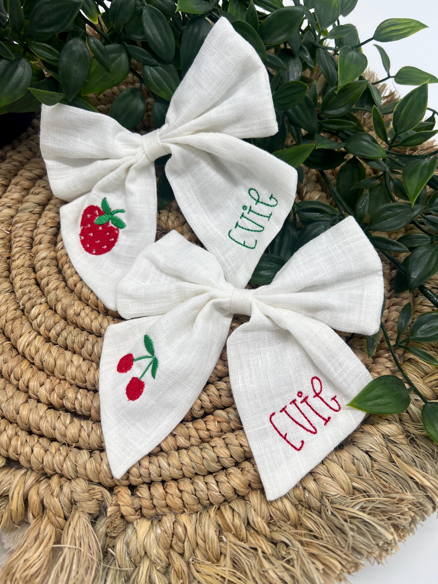 Personalized Berry First Birthday Girl Hair Bow