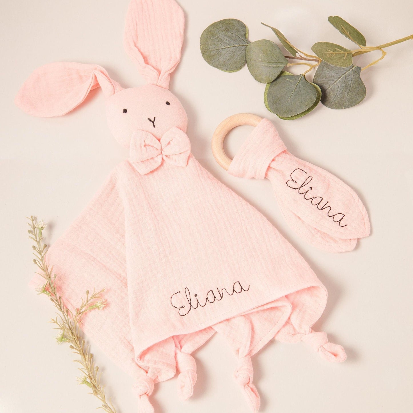 Personalized Baby Lovey & Teehter Set