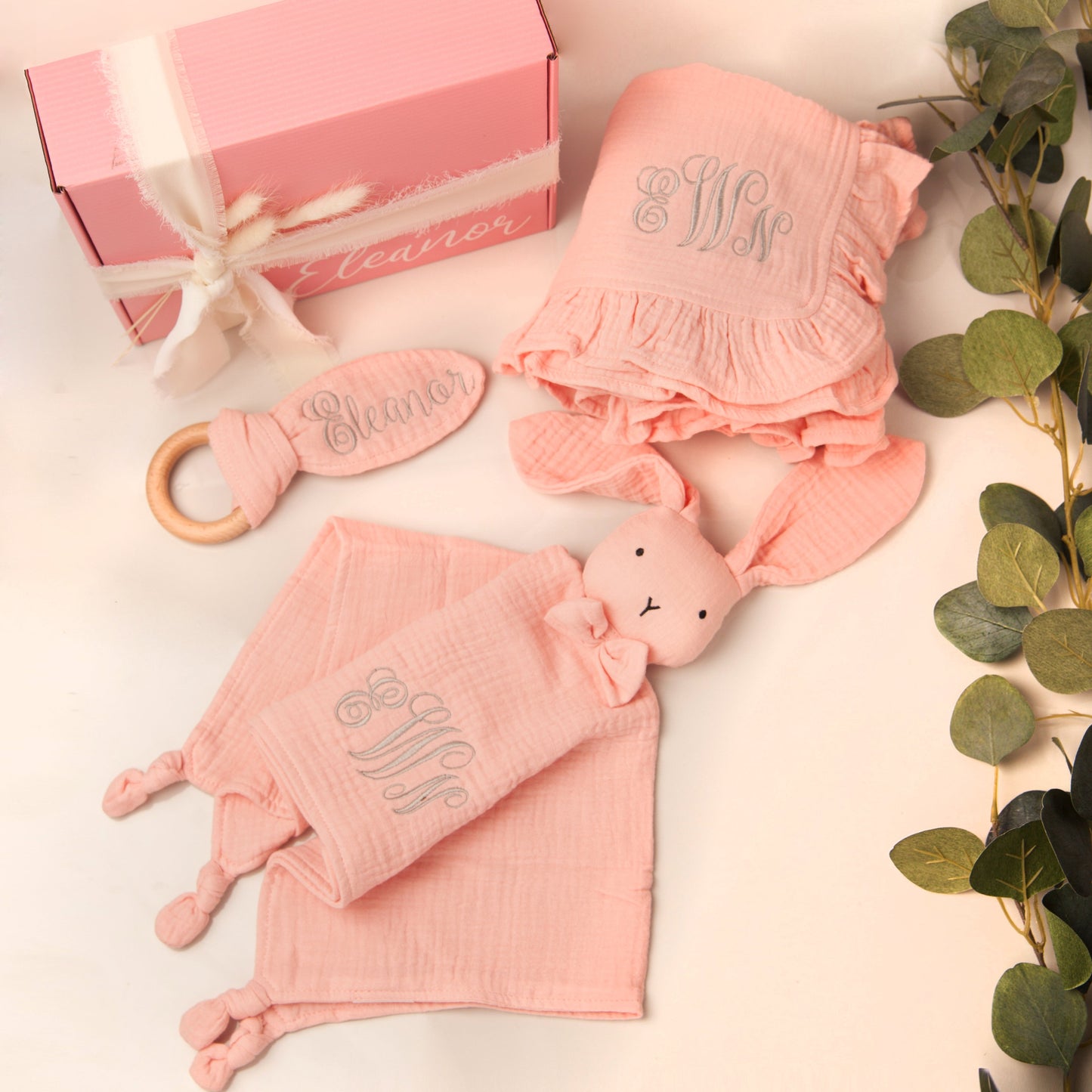 Personalized Bunny Baby Gift Set with Keepsake Box