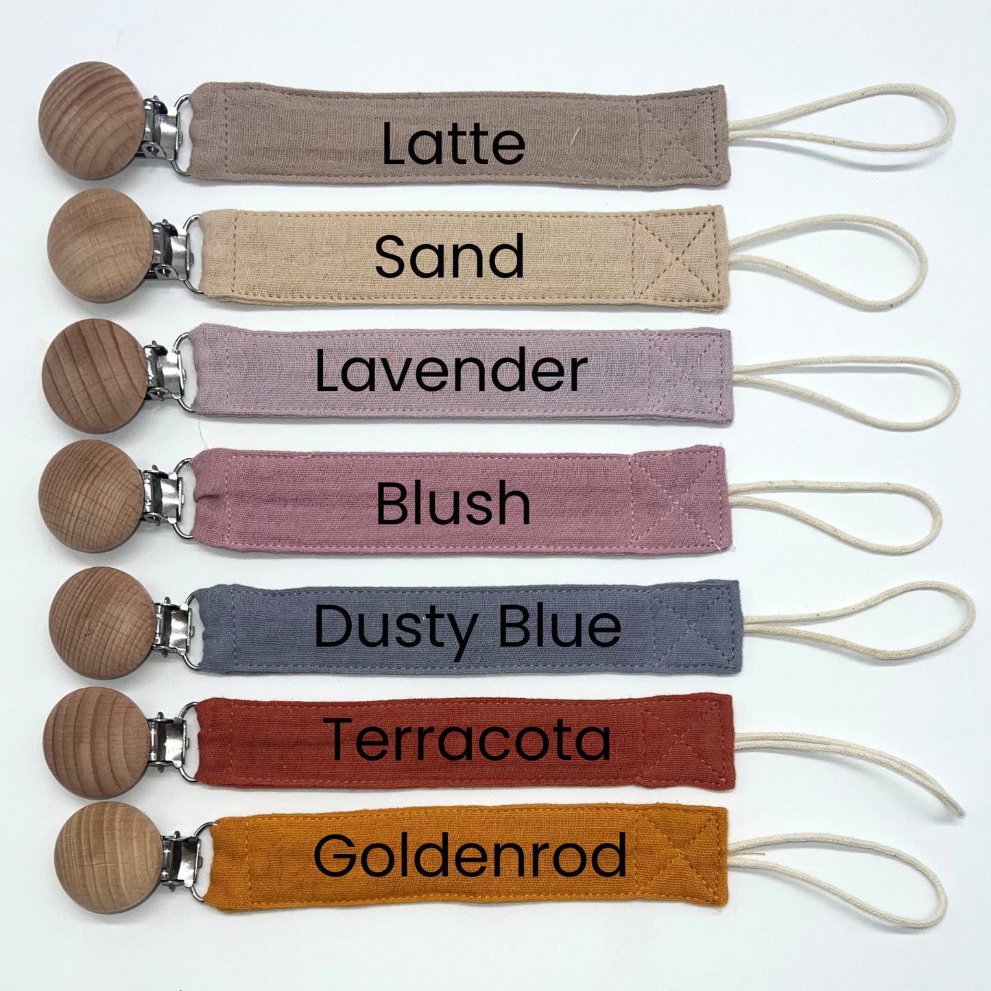 Personalized Baby Shower Gift Pacifier Clip with Name Custom Pacifier Holder Embroidered Paci Clip Binky Clip Boho Baby Neutral Baby Gift
