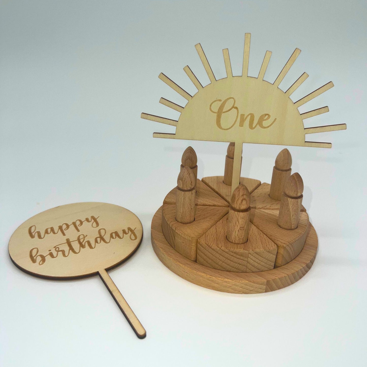 Wooden Cake Decor Birthday Decor