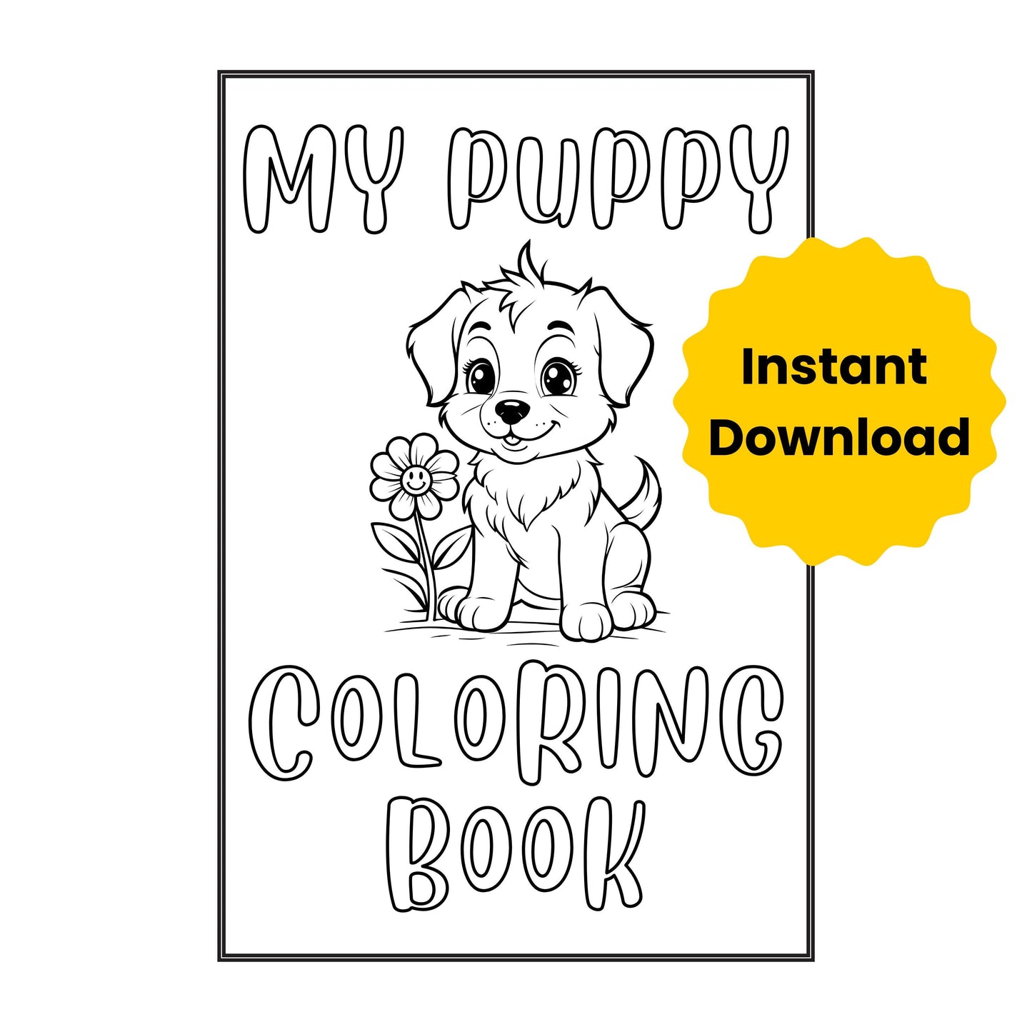 Printable Puppy Dog Coloring Book Digital Download