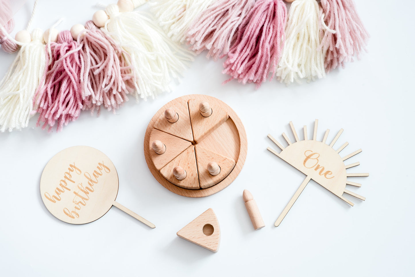 Wooden Cake Decor Birthday Decor