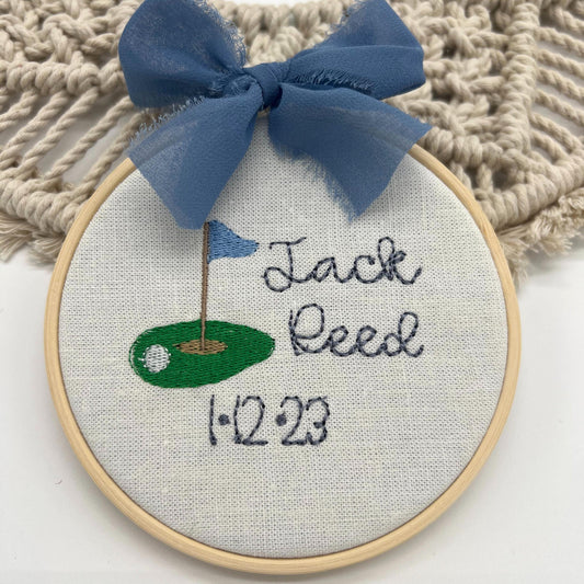 Golf Baby Birth Announcement Sign Custom