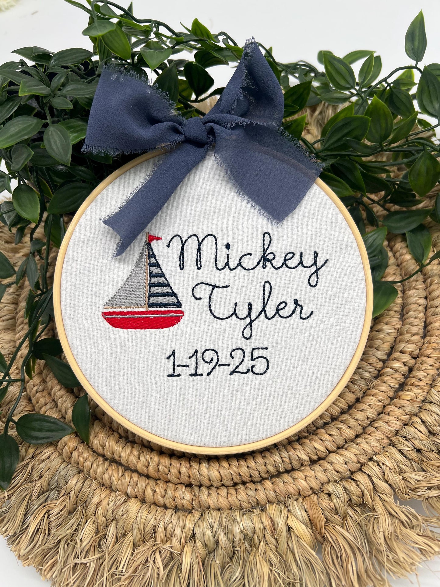 Sail Boat Birth Announcement