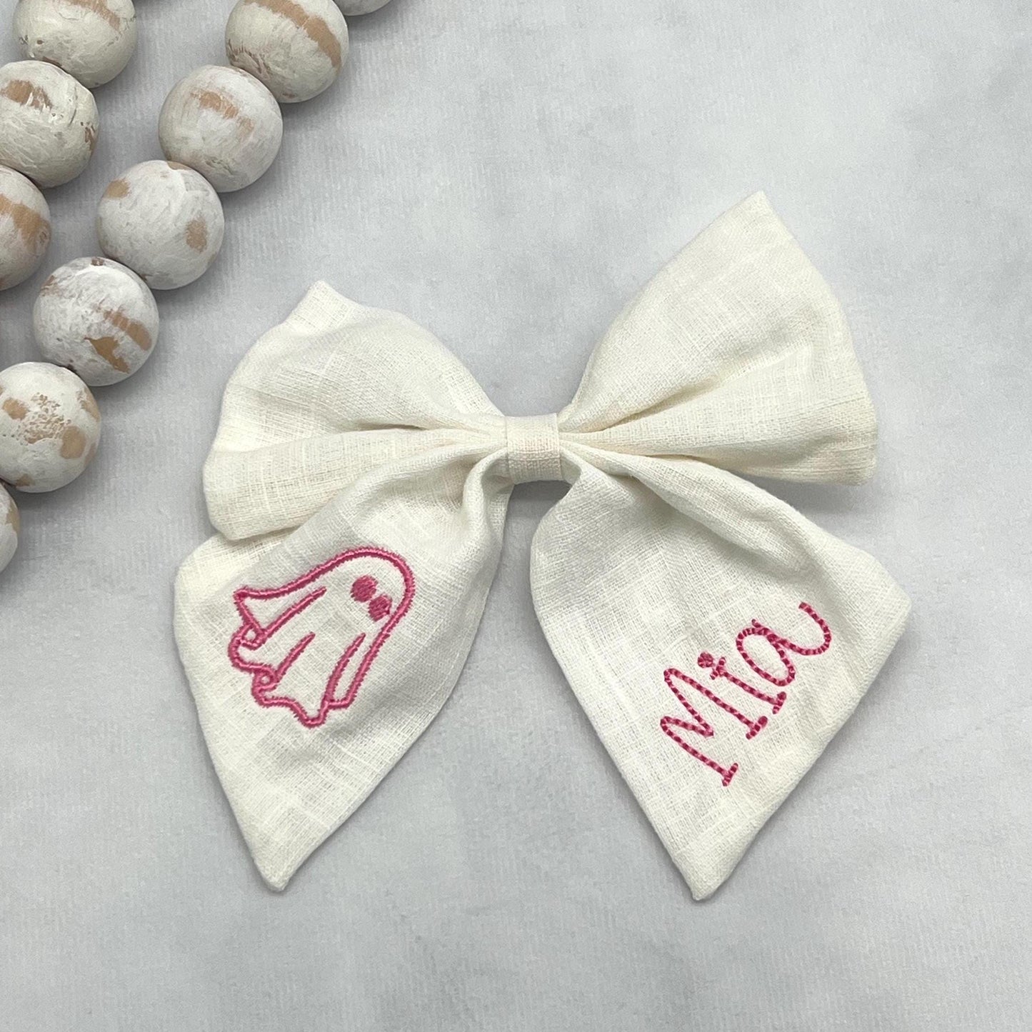 Personalized Halloween Ghost Hair Bow