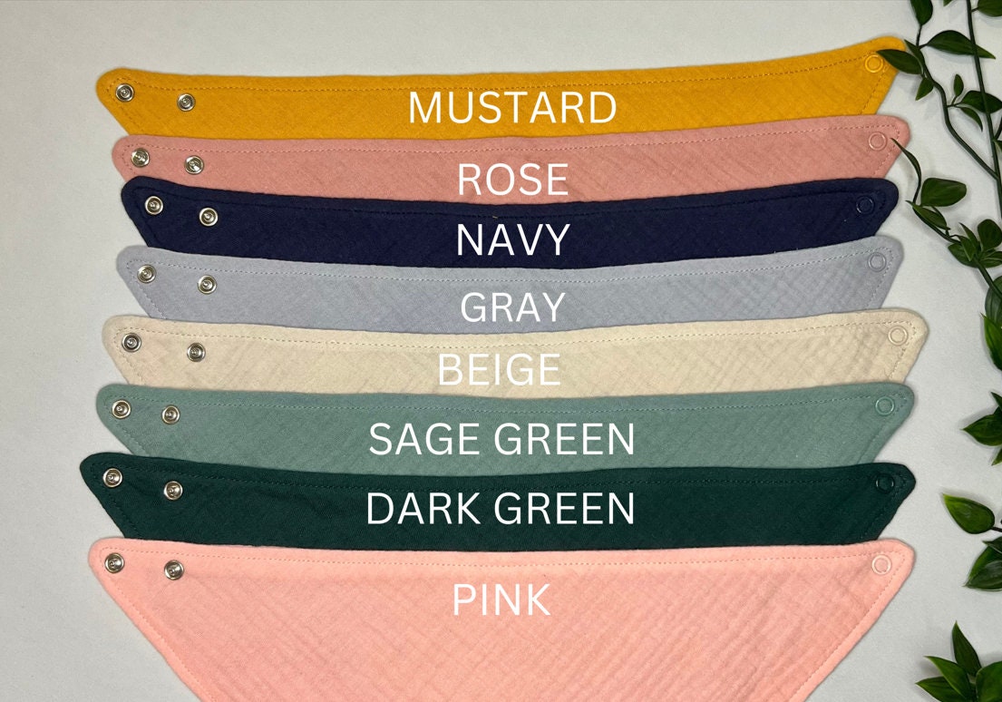 3 Monogrammed Baby Bibs - Personalized Newborn Gift - Baby Shower Present - Embroidered Bibs with Name - Custom Set of 3 Bandana Bibs