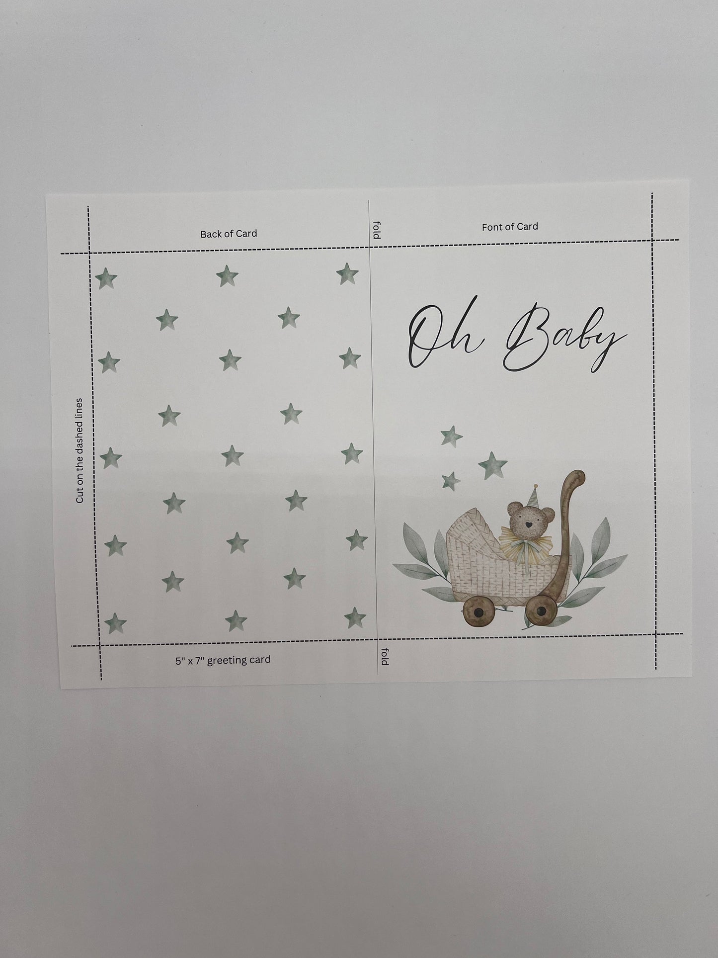 Oh Baby Welcome Card - EDITABLE CANVA TEMPLATE
