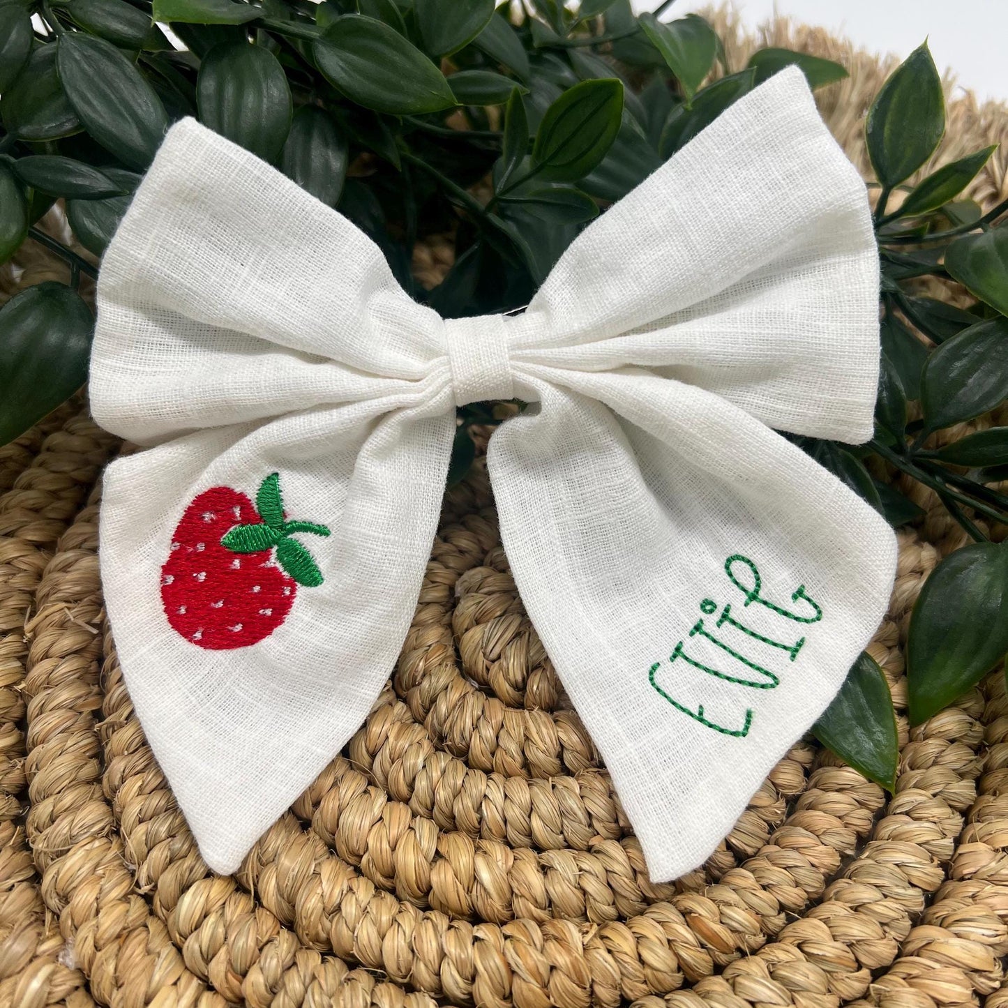 Personalized Berry First Birthday Girl Hair Bow