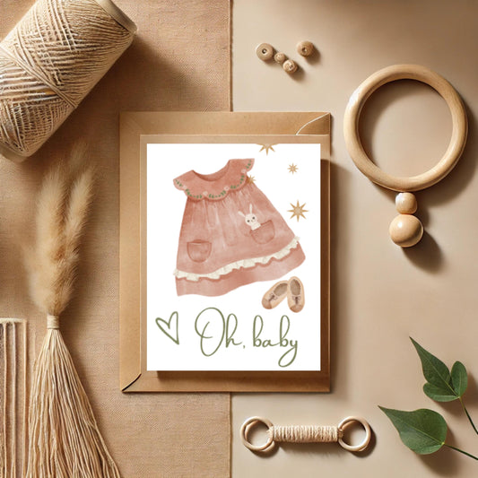 Boho Baby Shower Card for Girl Baby Shower Card Digital Download