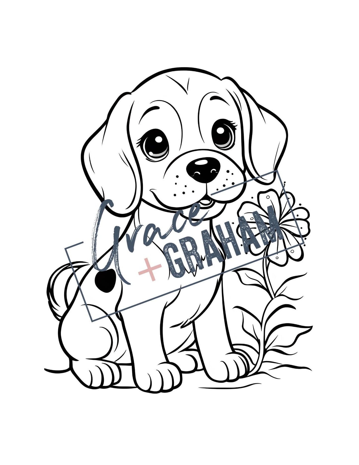 Printable Puppy Dog Coloring Book Digital Download
