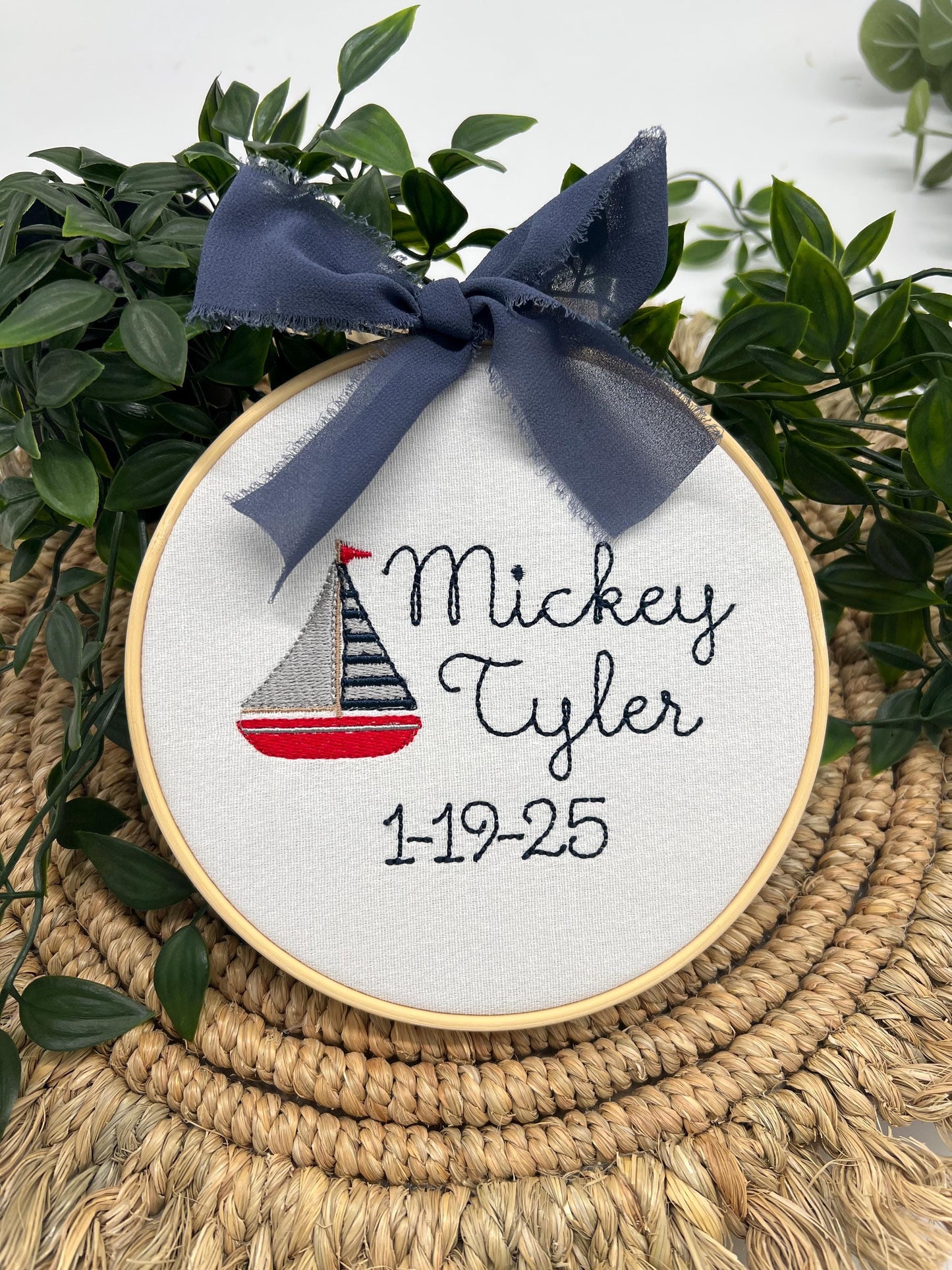 Sail Boat Birth Announcement