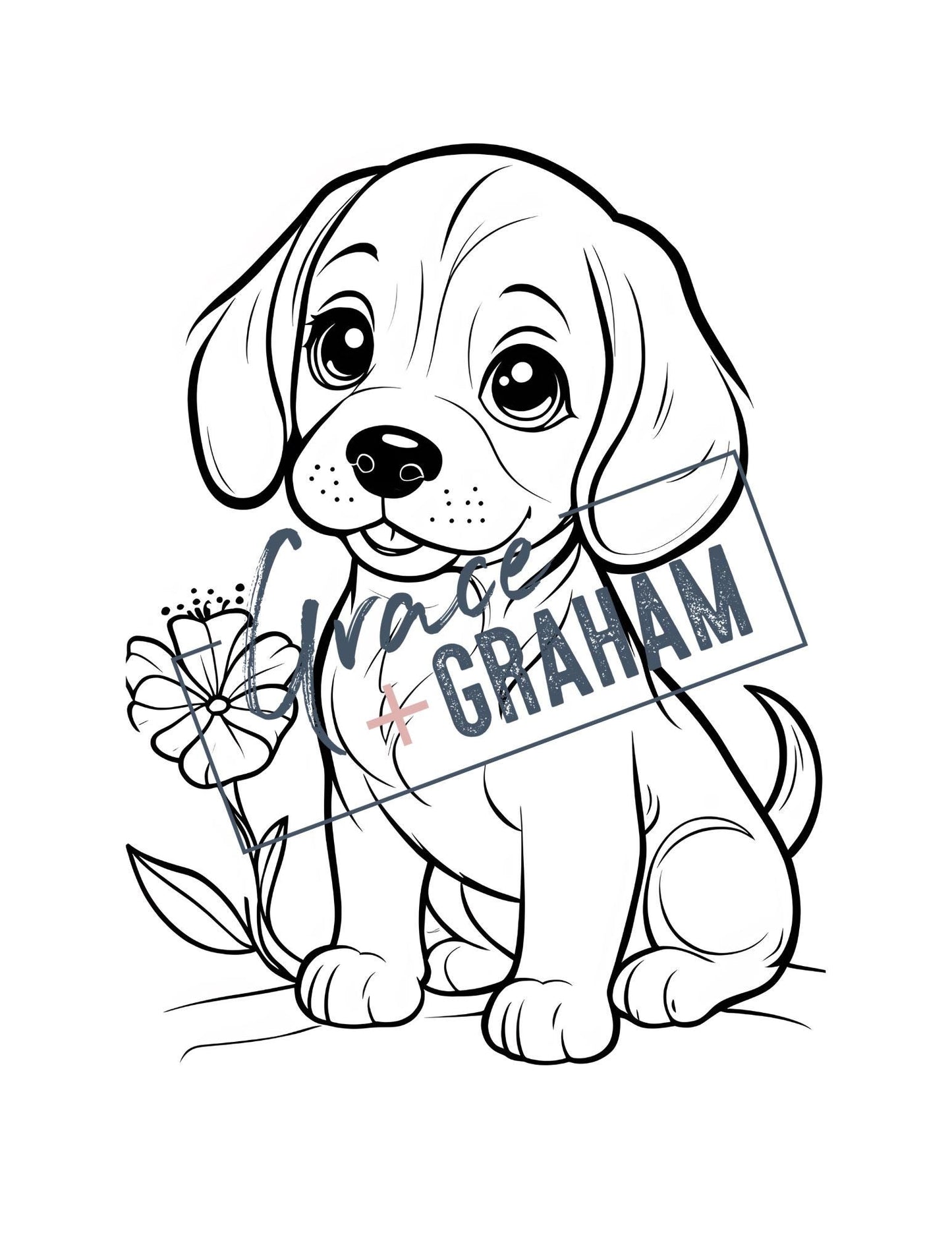 Printable Puppy Dog Coloring Book Digital Download