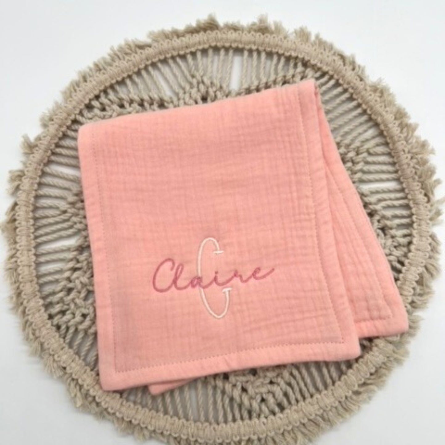 Personalized Burp Cloth for Baby - Custom Embroidered Baby Shower Gift - Monogram Baby Gift for Newborns - Cotton Burp Rag Baby Girl or Boy