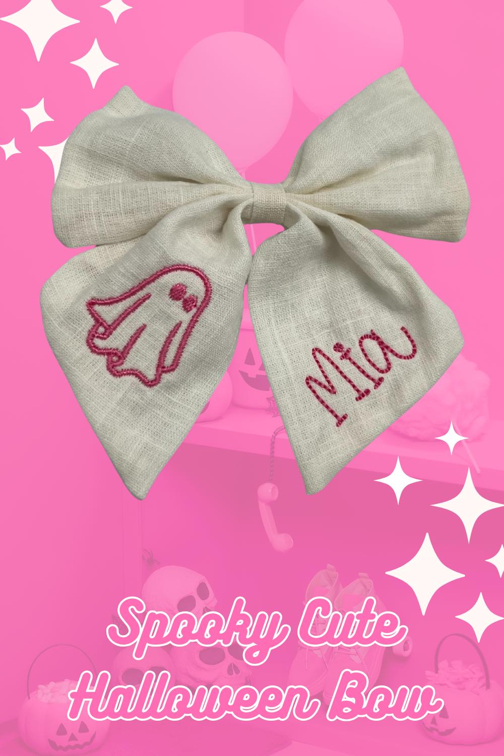 Personalized Halloween Ghost Hair Bow