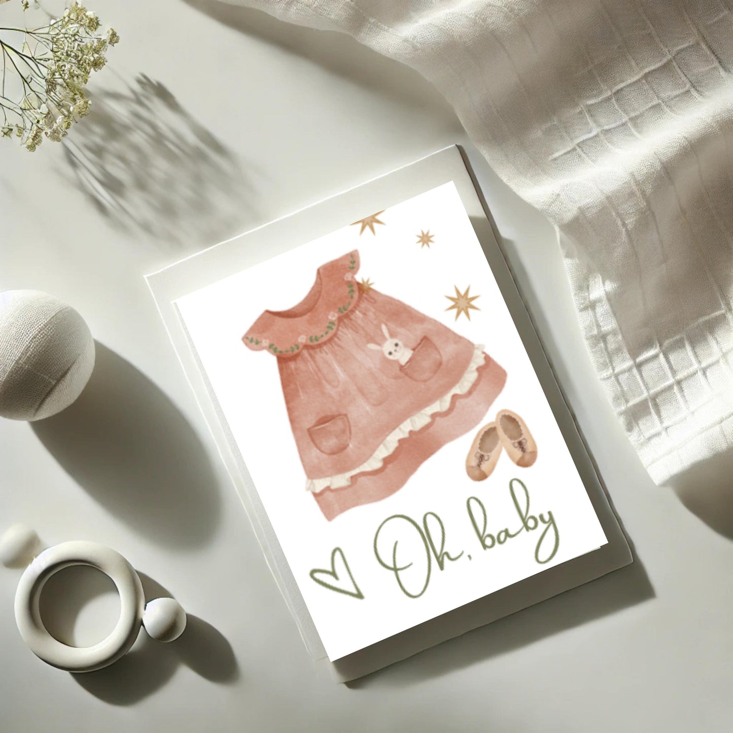 Boho Baby Shower Card for Girl Baby Shower Card Digital Download