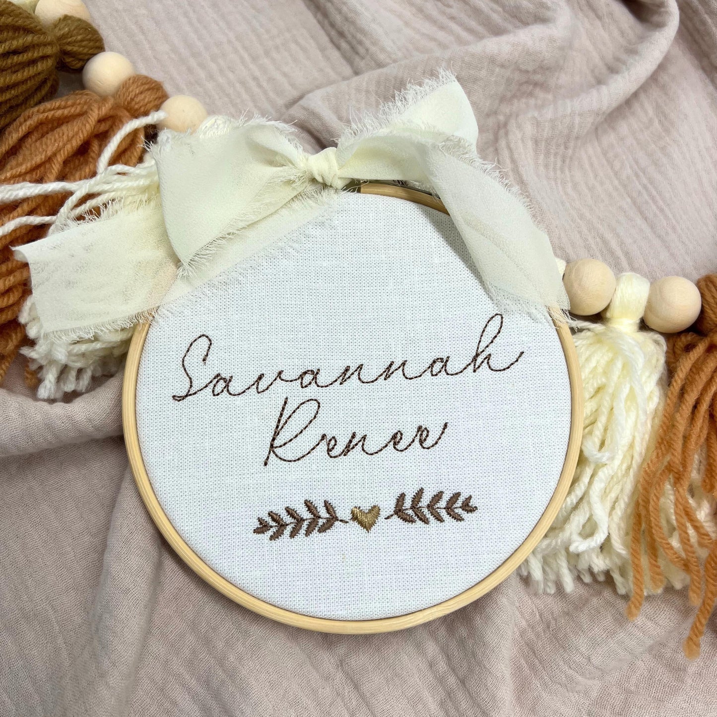 Custom Embroidered Name Hoop