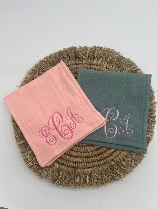 Monogrammed Burp Cloths - Personalized Burp Cloth - Custom Embroidered Baby Gift - Baby Shower Gift - Newborn Name Burp Cloth - Baby Gift