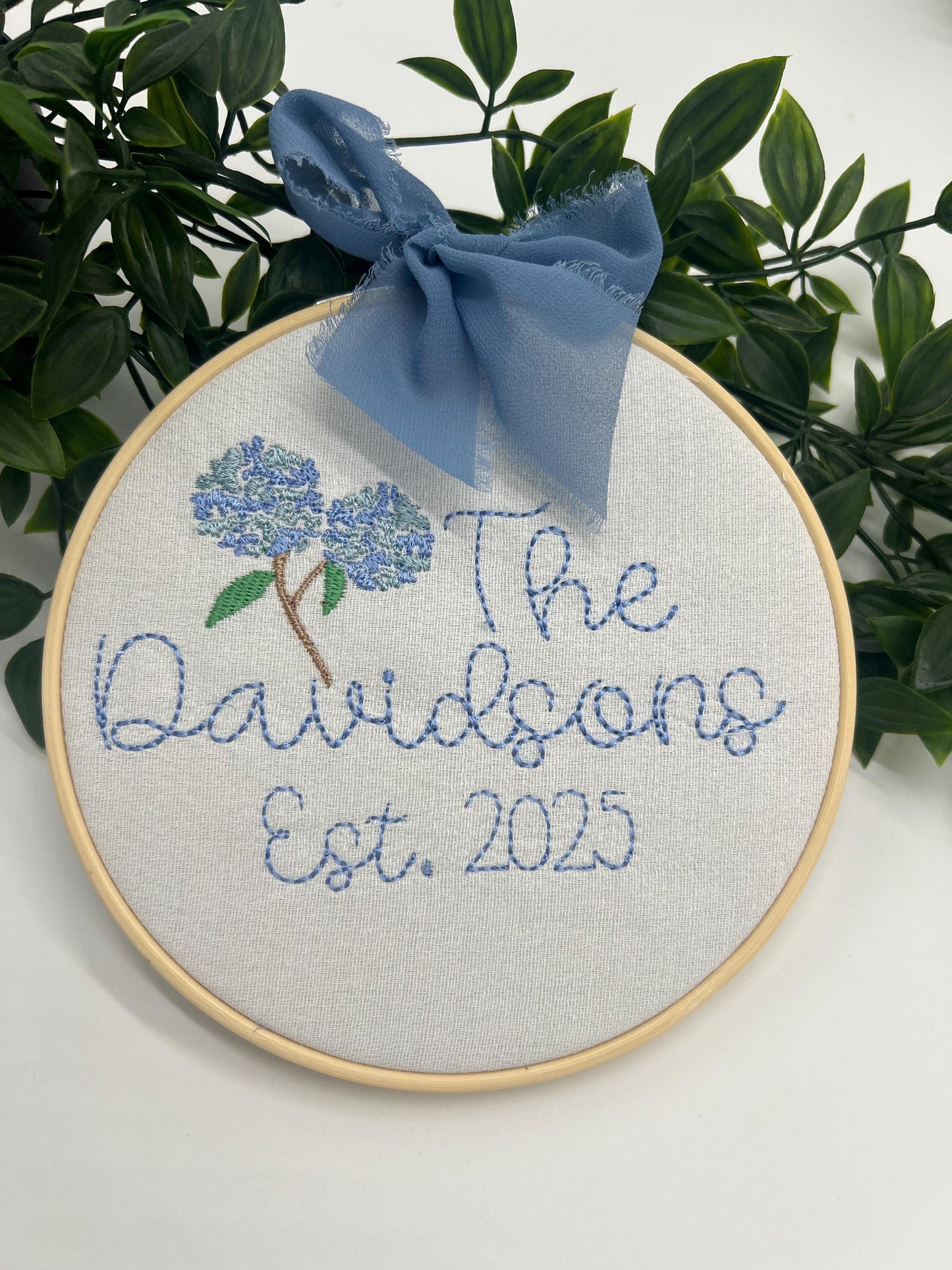 Last Name Embroidered Wedding Gift - Family Name Sign