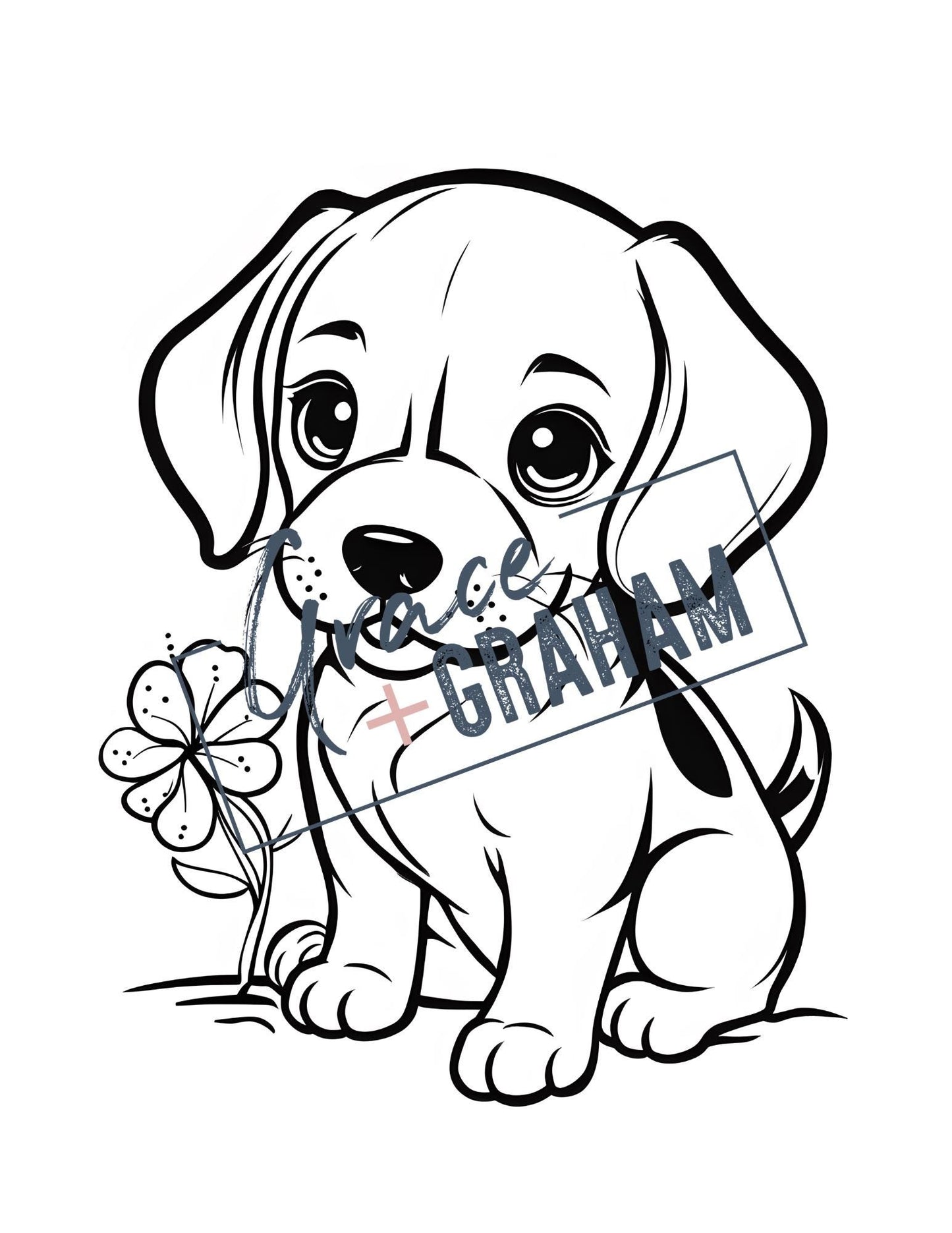 Printable Puppy Dog Coloring Book Digital Download