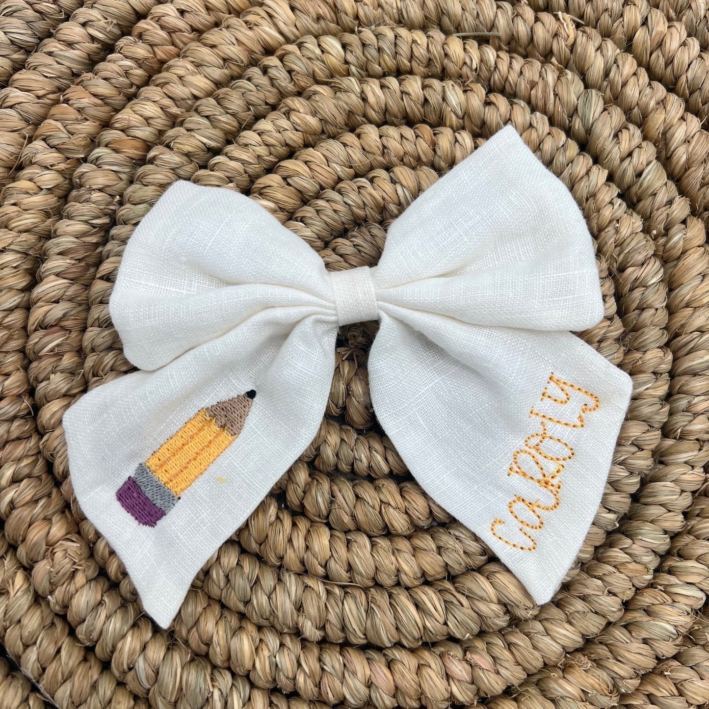Personalized School Bow with Name