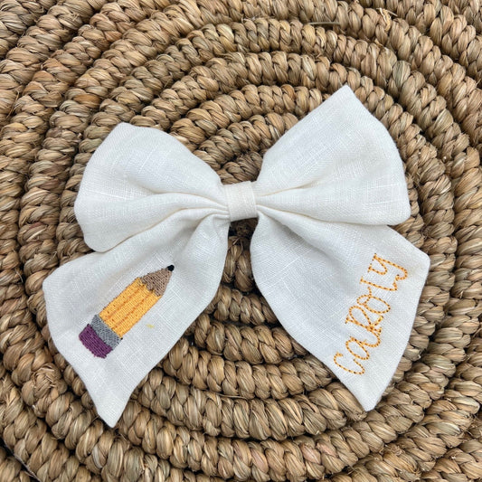 Personalized School Bow with Name