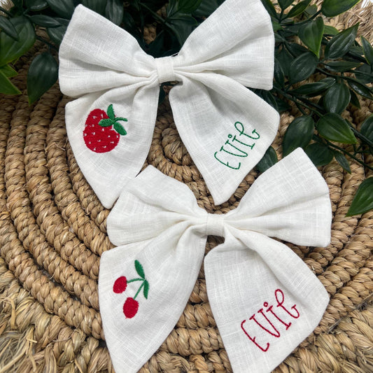Personalized Berry First Birthday Girl Hair Bow
