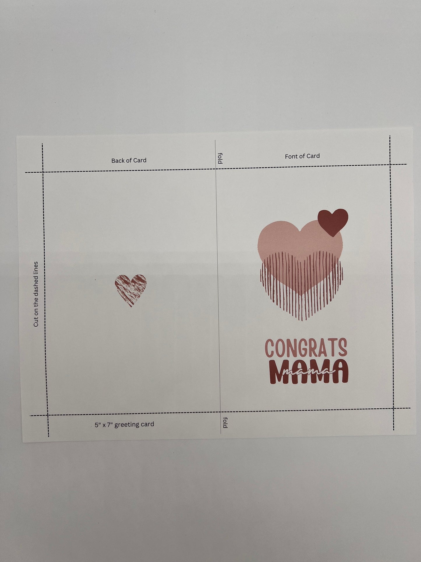 Congrats Mama Card Gender Neutral Baby Card - EDITABLE CANVA TEMPLATE