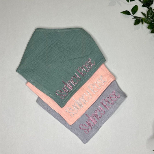 Custom Baby Bib with Name Set of 3