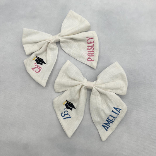 Personalized Graduation Bow - Class of 2025 - Class of 2037 - Kindergarten Grad - Preschool Graduation - PreK Graduation Hair Bow for Girls