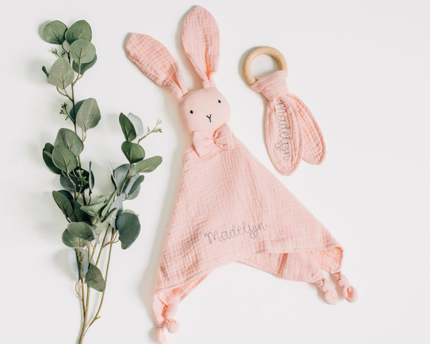 Baby Gift Set: Blanket, Lovey & Teether with Custom Gift Box