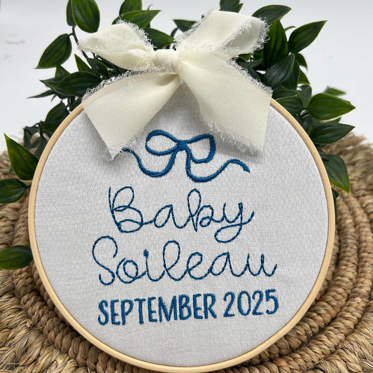 Coquette Bow Birth Announcement