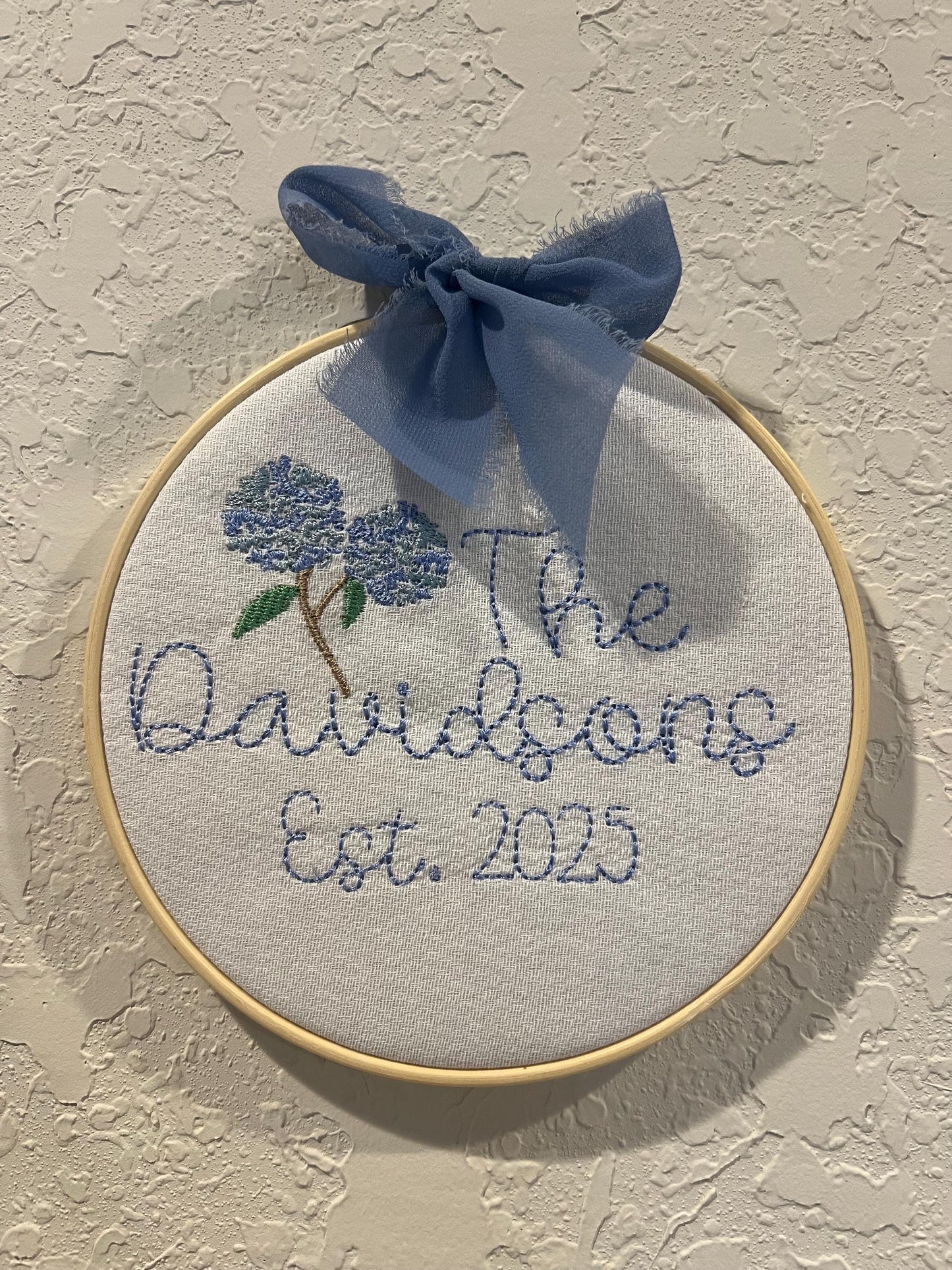 Last Name Embroidered Wedding Gift - Family Name Sign