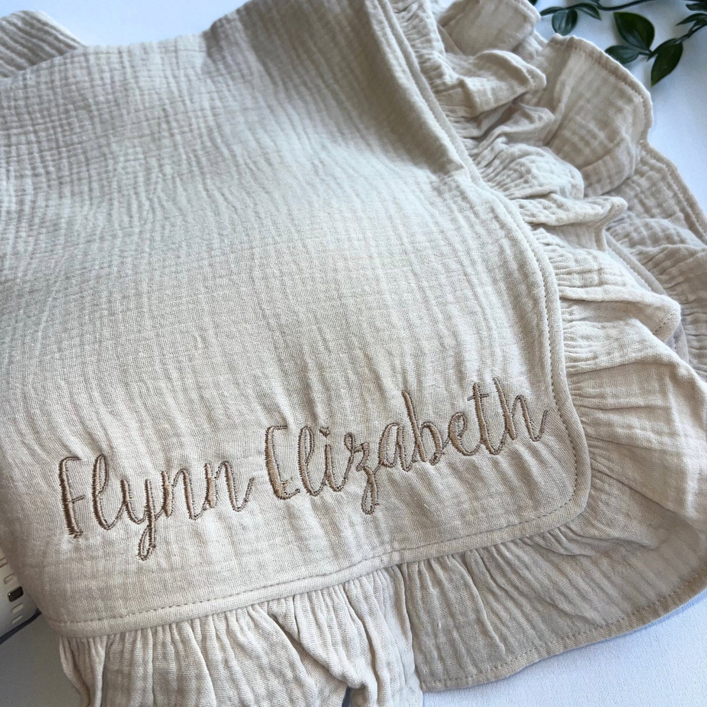 Custom Name Baby Blanket with Embellishments