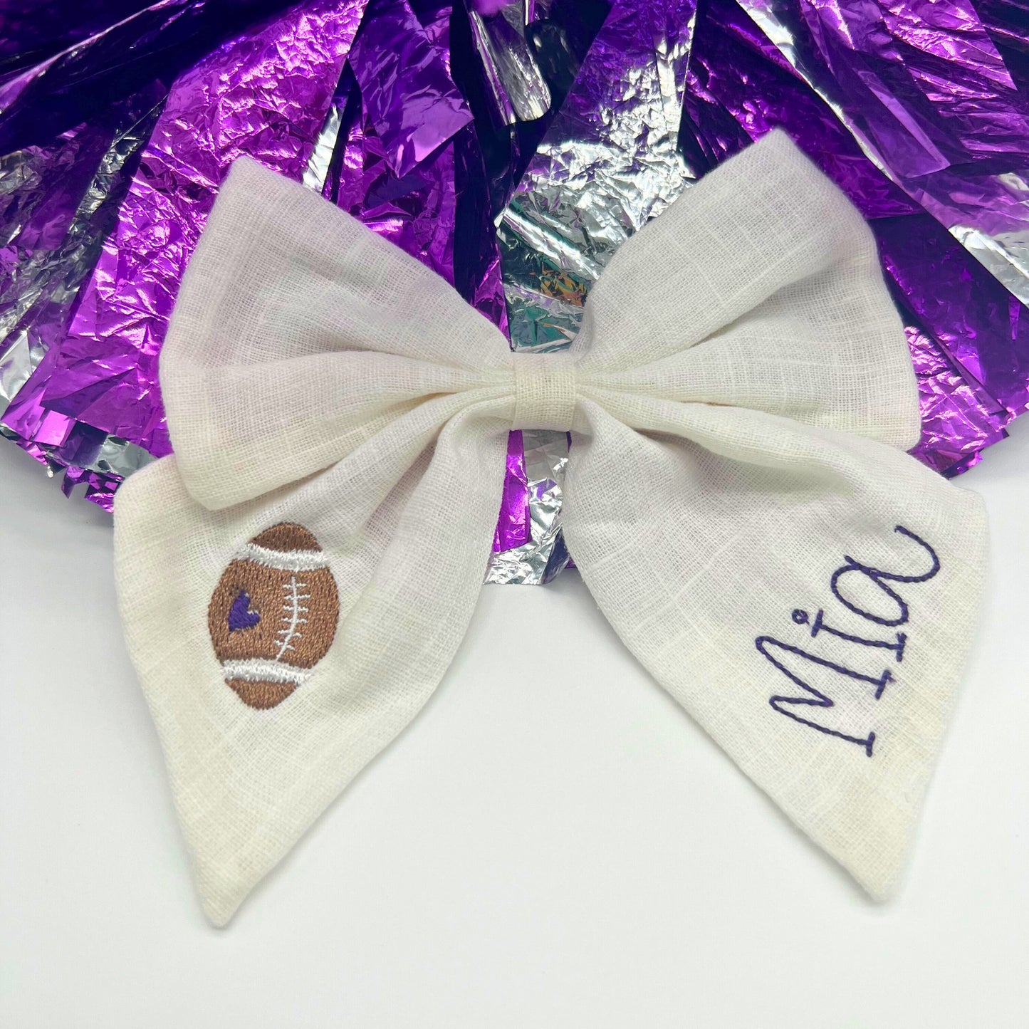 Gymnastics Hair Bow Personalized with Name Linen Hair Bow Gymnast Hair Bow Custom Name Bow Sports Monogrammed Hair Bow Girls for Gymnastics