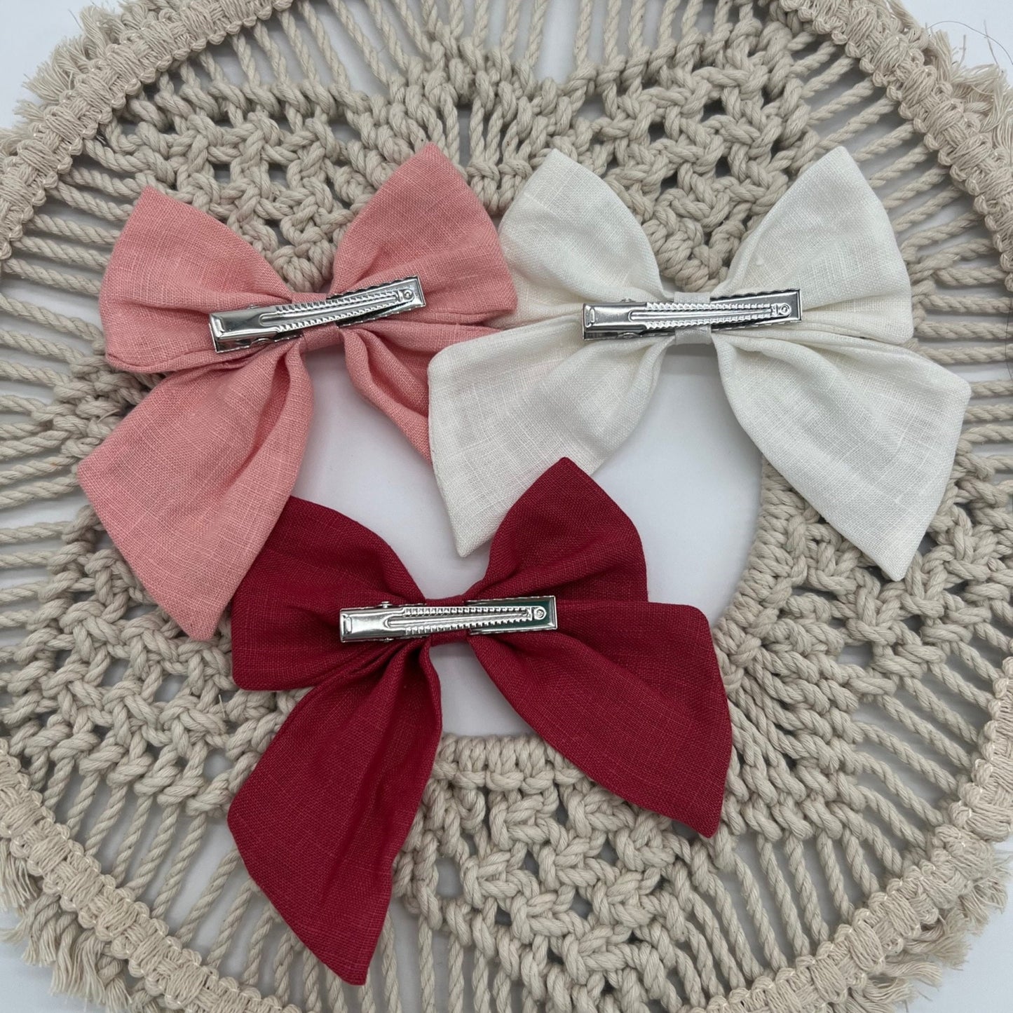 Baseball Hair Bow Personalized Bow with Name Linen Hair Bow Embroidered Baseball Sister Bow Sports Bow for Girls Matching Bows