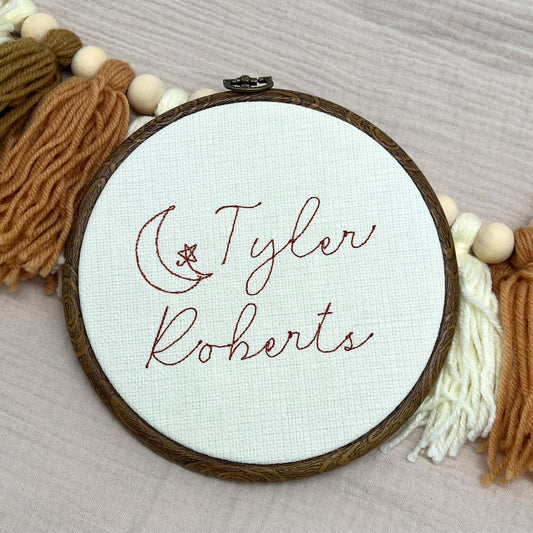 Custom Embroidered Name Plaque