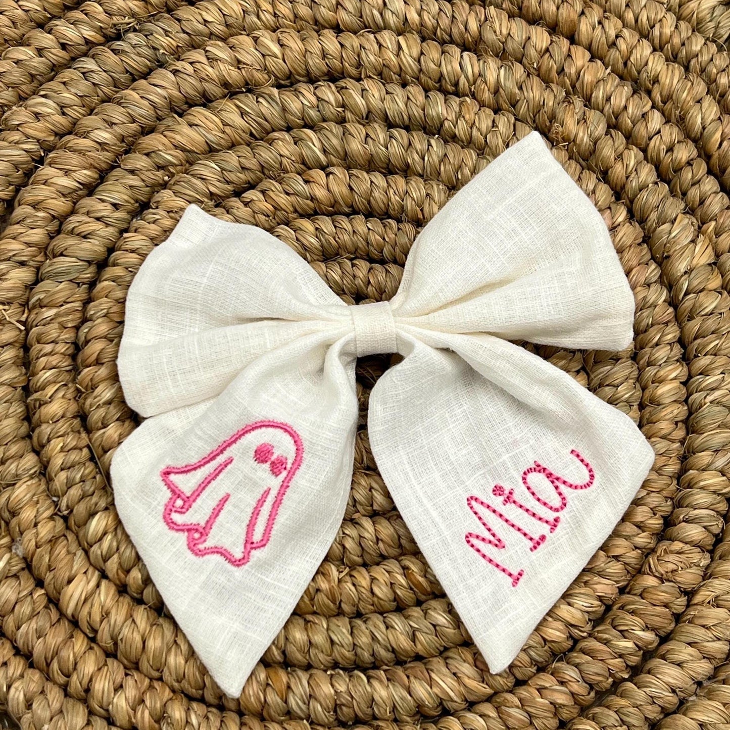 Personalized Halloween Ghost Hair Bow