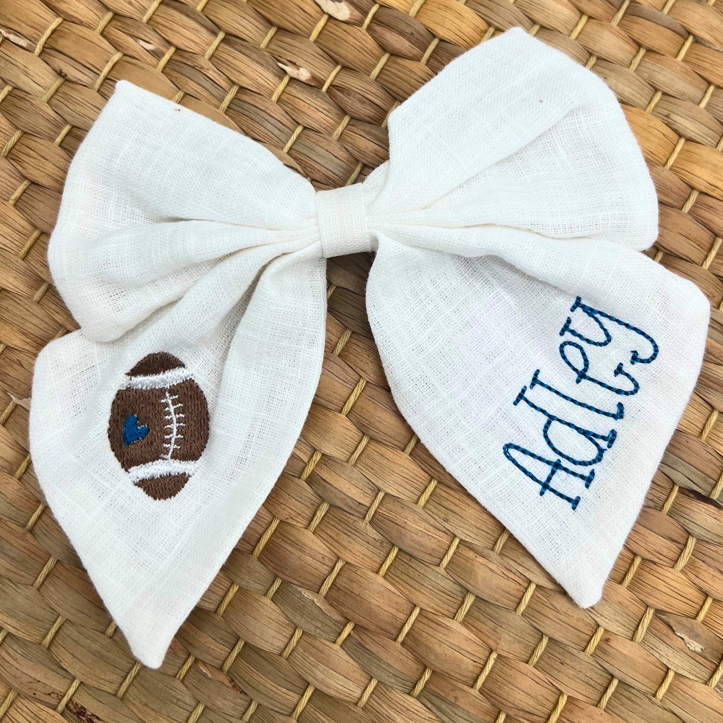 Volleyball Hair Bow Personalized with Name Linen Hair Bow Volleyball Hair Bow Custom Name Bow Sports Monogrammed Hair Bow Girls