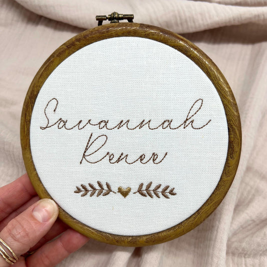 Personalized Baby Name Hoop