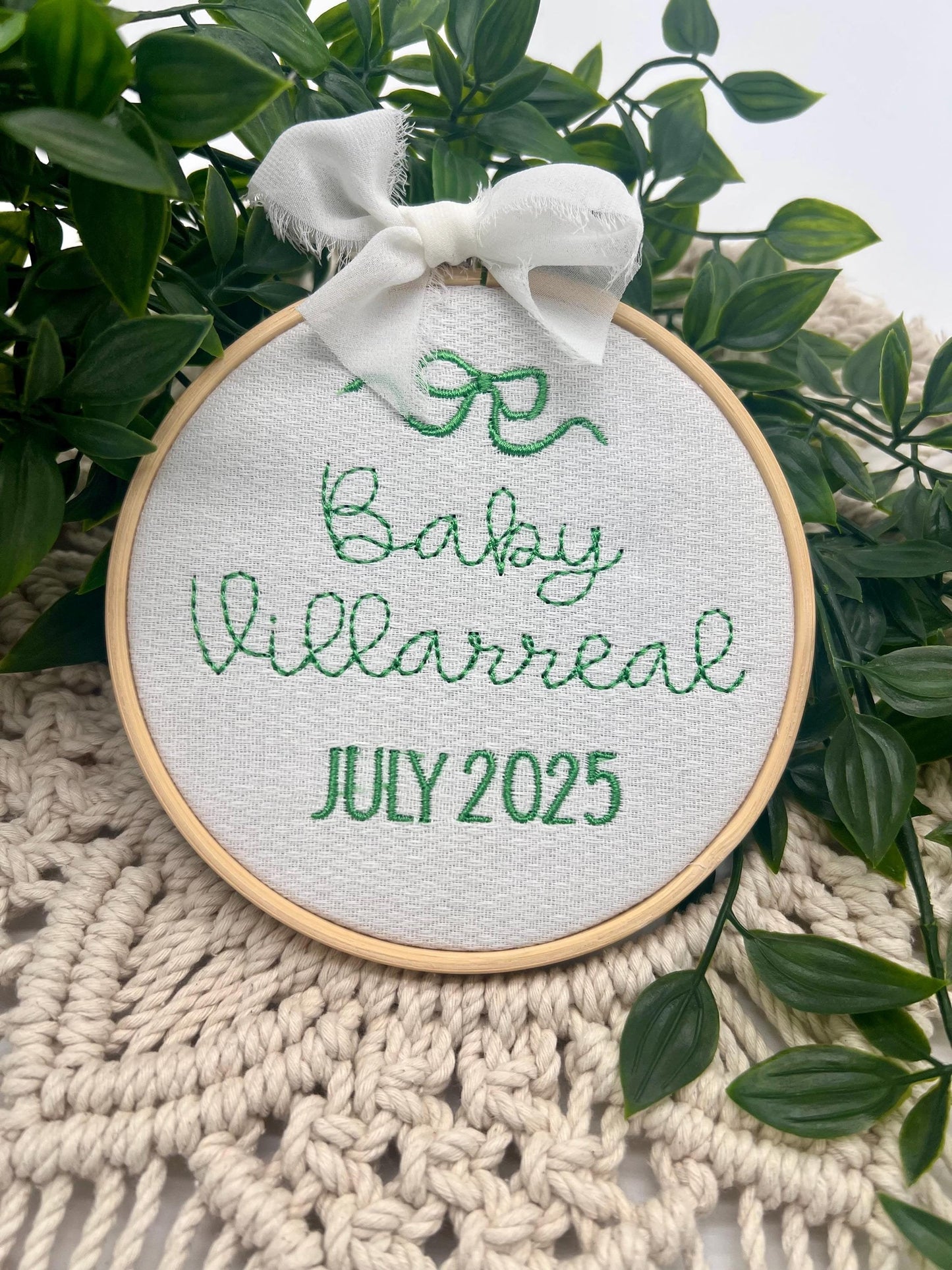 Coquette Bow Birth Announcement